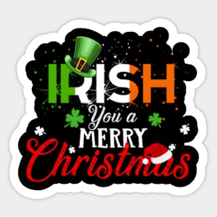 Irish You A Merry Ireland Flag Sticker